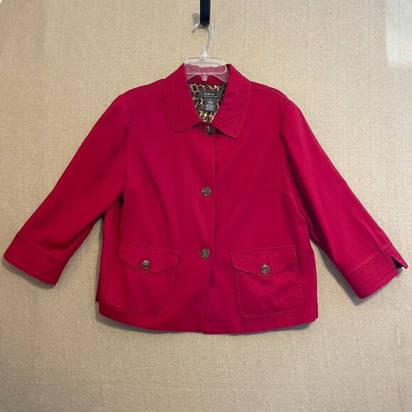 George Red Blazer/Jacket Women's Large Lined Pockets - Picture 1 of 11